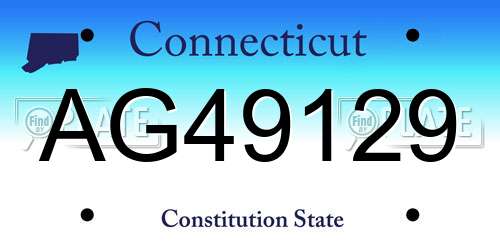 AG49129 Connecticut License Plate