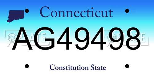 AG49498 Connecticut License Plate