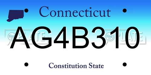 AG4B310 Connecticut License Plate