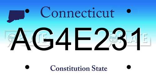 AG4E231 Connecticut License Plate