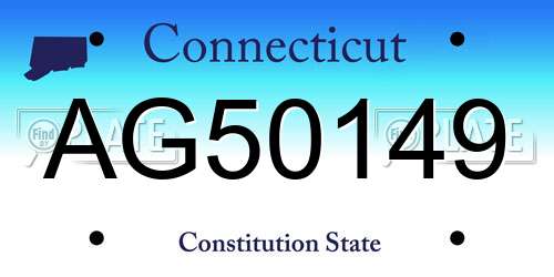 AG50149 Connecticut License Plate