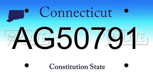 AG50791 Connecticut License Plate