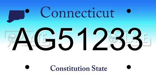 AG51233 Connecticut License Plate