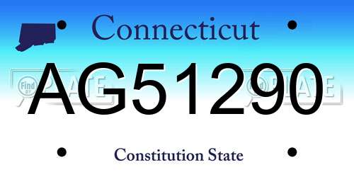 AG51290 Connecticut License Plate