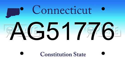 AG51776 Connecticut License Plate
