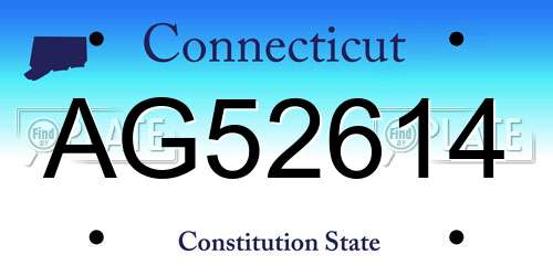 AG52614 Connecticut License Plate