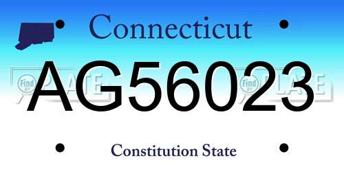 AG56023 Connecticut License Plate