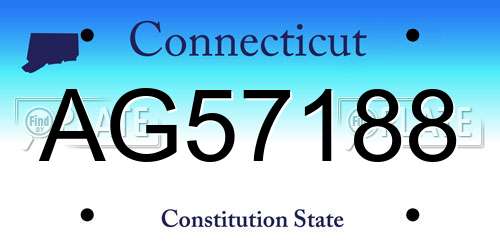 AG57188 Connecticut License Plate