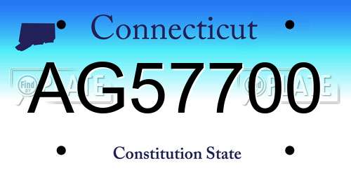 AG57700 Connecticut License Plate