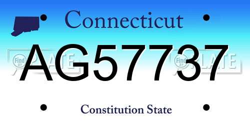 AG57737 Connecticut License Plate