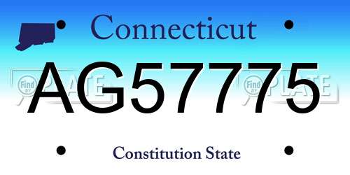 AG57775 Connecticut License Plate