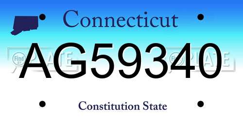 AG59340 Connecticut License Plate