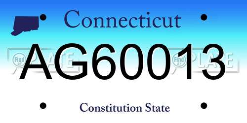 AG60013 Connecticut License Plate