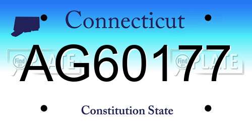 AG60177 Connecticut License Plate