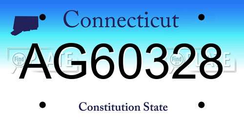 AG60328 Connecticut License Plate