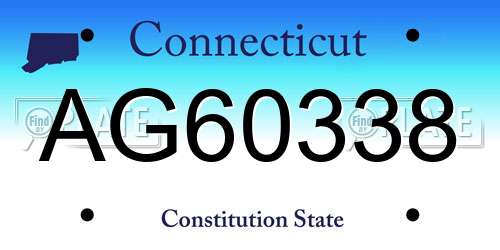 AG60338 Connecticut License Plate