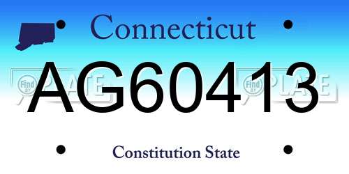 AG60413 Connecticut License Plate