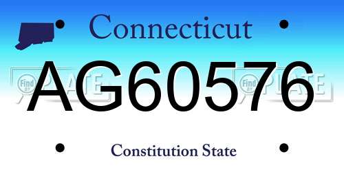 AG60576 Connecticut License Plate