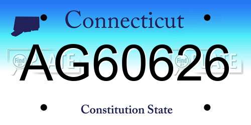 AG60626 Connecticut License Plate