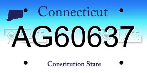AG60637 Connecticut License Plate