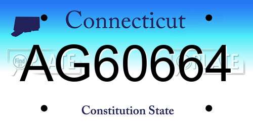 AG60664 Connecticut License Plate