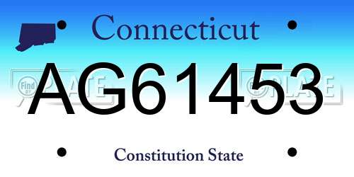 AG61453 Connecticut License Plate