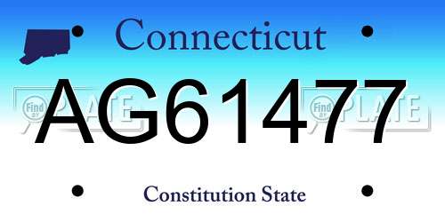 AG61477 Connecticut License Plate