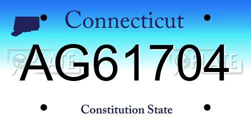 AG61704 Connecticut License Plate