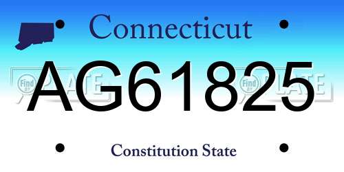 AG61825 Connecticut License Plate