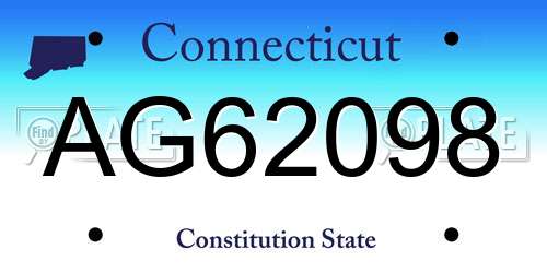 AG62098 Connecticut License Plate