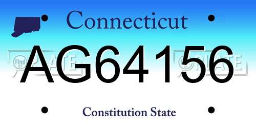 AG64156 Connecticut License Plate