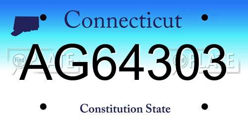 AG64303 Connecticut License Plate