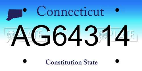 AG64314 Connecticut License Plate