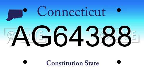 AG64388 Connecticut License Plate