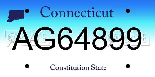 AG64899 Connecticut License Plate