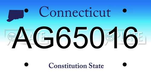 AG65016 Connecticut License Plate