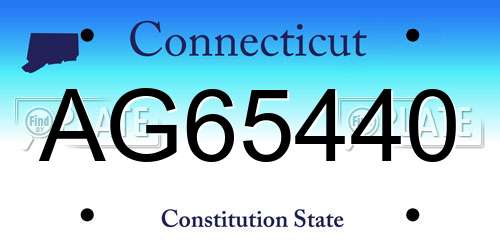 AG65440 Connecticut License Plate