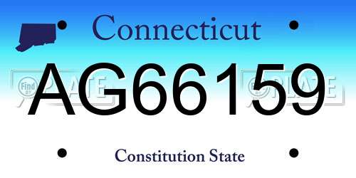 AG66159 Connecticut License Plate