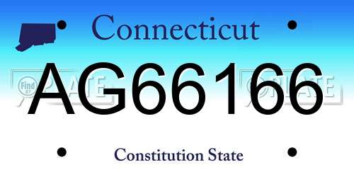 AG66166 Connecticut License Plate