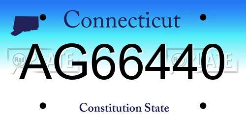 AG66440 Connecticut License Plate