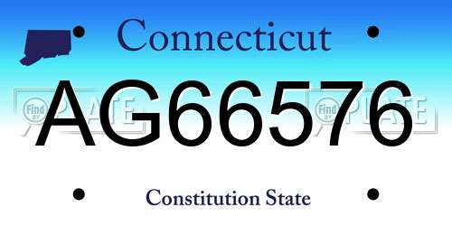 AG66576 Connecticut License Plate