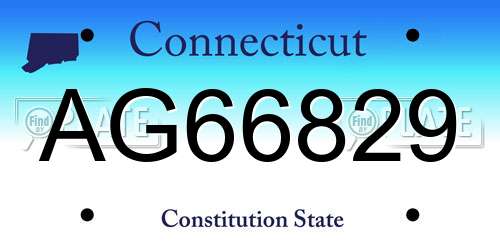 AG66829 Connecticut License Plate