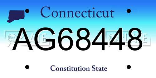 AG68448 Connecticut License Plate