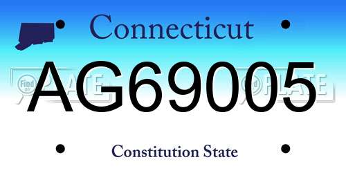 AG69005 Connecticut License Plate
