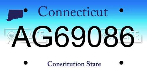AG69086 Connecticut License Plate