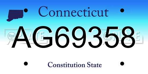 AG69358 Connecticut License Plate