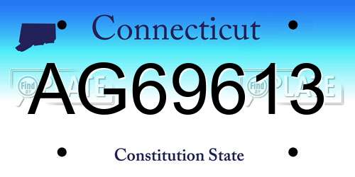 AG69613 Connecticut License Plate