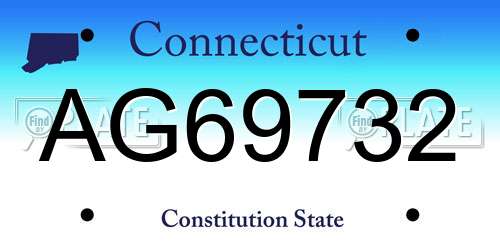 AG69732 Connecticut License Plate