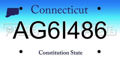 AG6I486 Connecticut License Plate