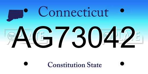 AG73042 Connecticut License Plate
